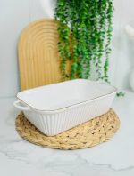تابه سرامیکی وانسل مستطیل لب طلایی - تصویر 5