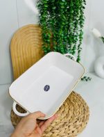 تابه سرامیکی وانسل مستطیل لب طلایی - تصویر 6