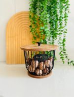سبد بلوط دایره درب چوبی