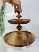 شیرینی خوری دوطبقه چوب گردو - تصویر 2