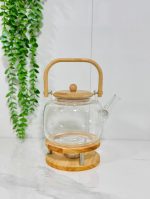 قوری پیرکس دسته بامبو1000ml