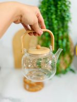 قوری پیرکس دسته بامبو1000ml - تصویر 2