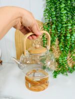قوری پیرکس دسته چوبی ۱۵۰۰ml - تصویر 4