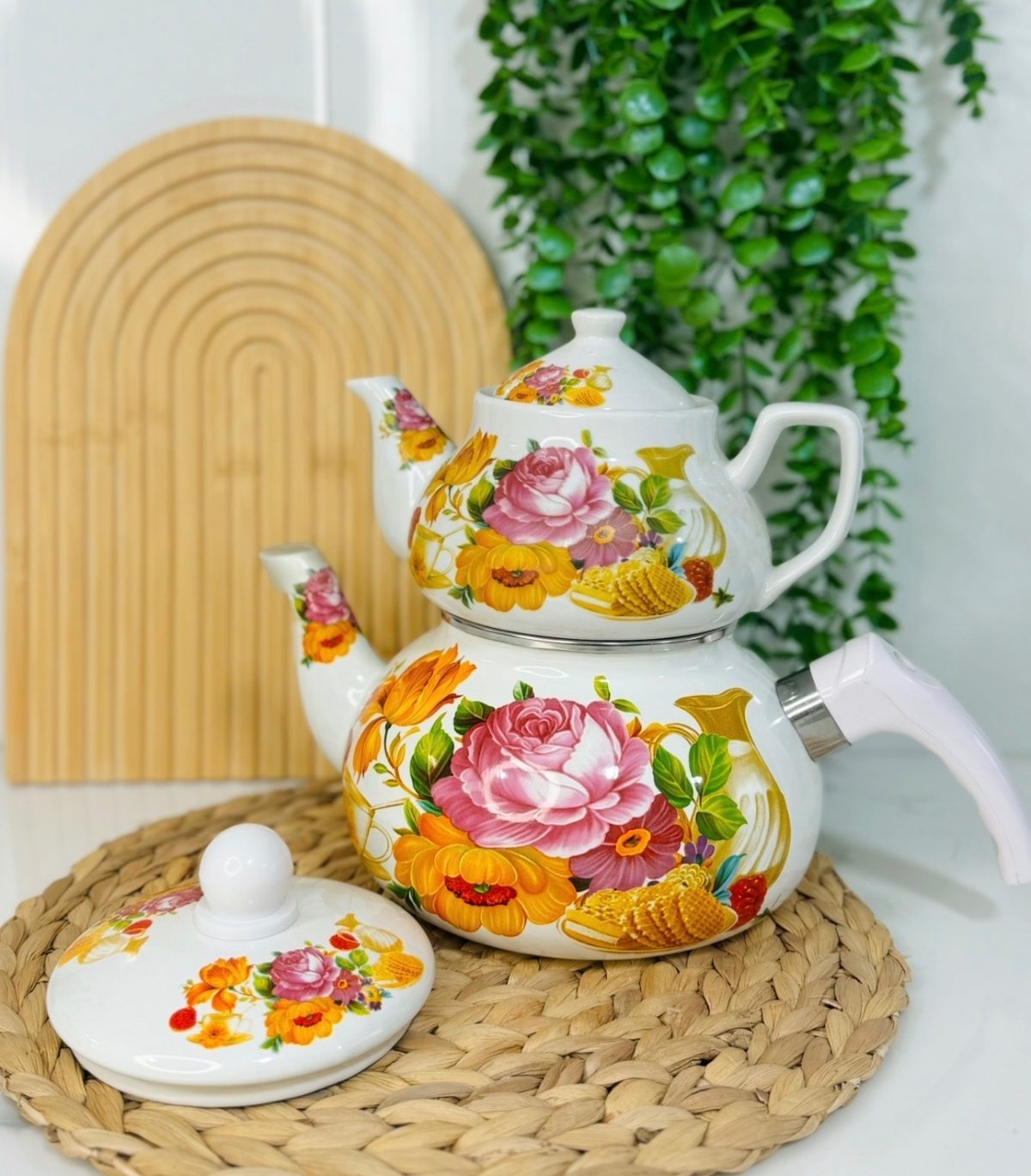 ست کتری قوری لعابی - تصویر 3