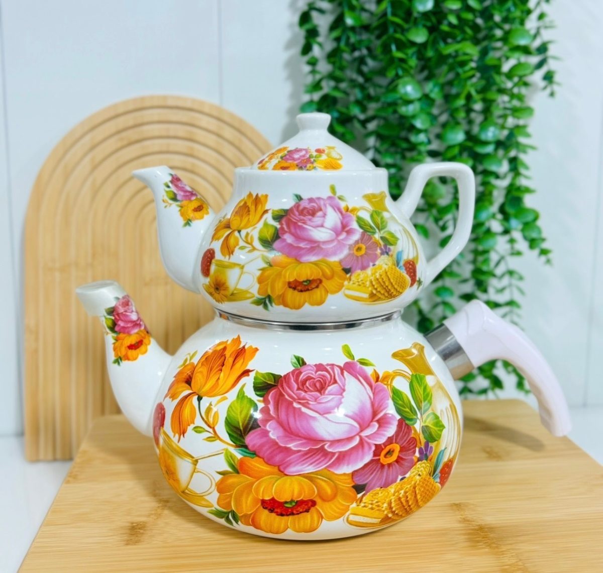 ست کتری قوری لعابی - تصویر 1