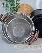 آبکش دسته چوبی استیل